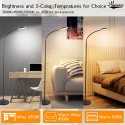Samsion Floor Lamp, Led Floor Lamps for Living Room, Bright Modern Reading Floor Lamp with Stepless Adjust Color Temperatures & Brightness, Standing Lamp with Remote & Touch Control (Black)