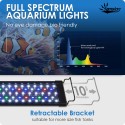 Samsion Aquarium Light, 14W 24/7 Natural Mode Aquarium Light, Sunrise/Daylight/Moonlight Mode and Custom Mode with Expandable Bracket, Adjustable Timer and 7 Color Brightness for 12~18IN Fish Tank 