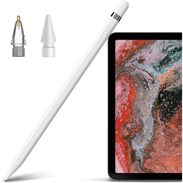 Stylus Pen for iPad, Capacitive Pencil with Palm Rejection Compatible with (2018-2021) Apple iPad Pro (11/12.9 Inch),iPad Air 3rd/4th Gen,iPad 6/7/8th Gen,iPad Mini 5th Gen - White 