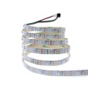 16.4ft 150 Pixels WS2812B Individually Addressable RGB LED Strip Light Dream Color Not Waterproof White PCB 5V DC